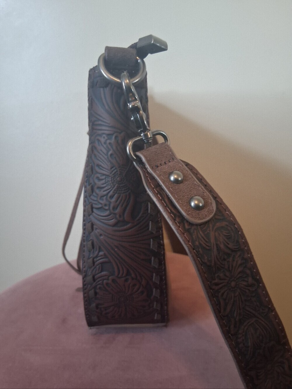 Montana West Tooled Whipstitch Coffee Crossbody Bag - Picture 5 of 11